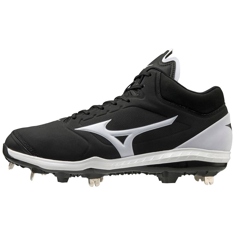 Mizuno Sweep 5 Mid Metal - Bayan Softball Ayakkabı - Siyah/Beyaz Türkiye (TVYOQE-159)